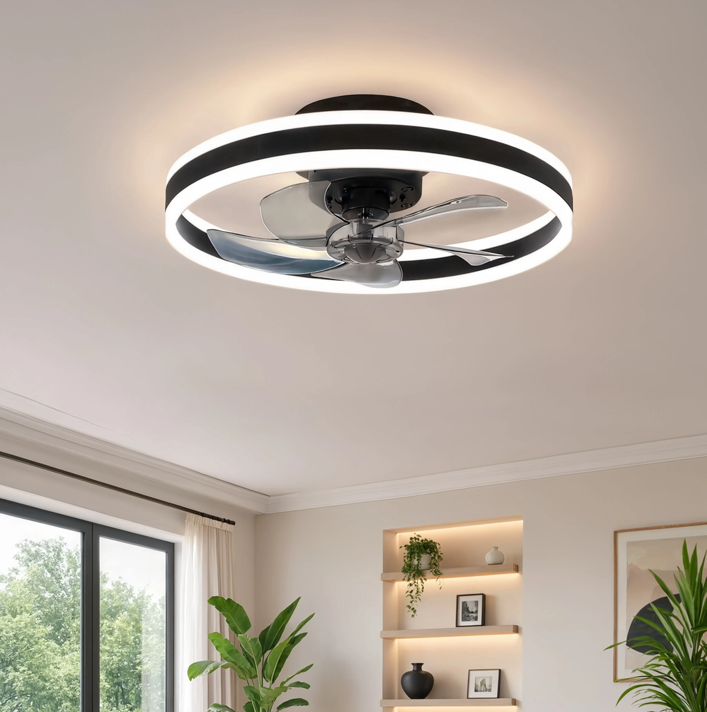 Ivo Inteligentna Lampa Sufitowa LED z Wentylatorem | 6 Prędkości, Przyciemnianie, Pilot, Aplikacja 0