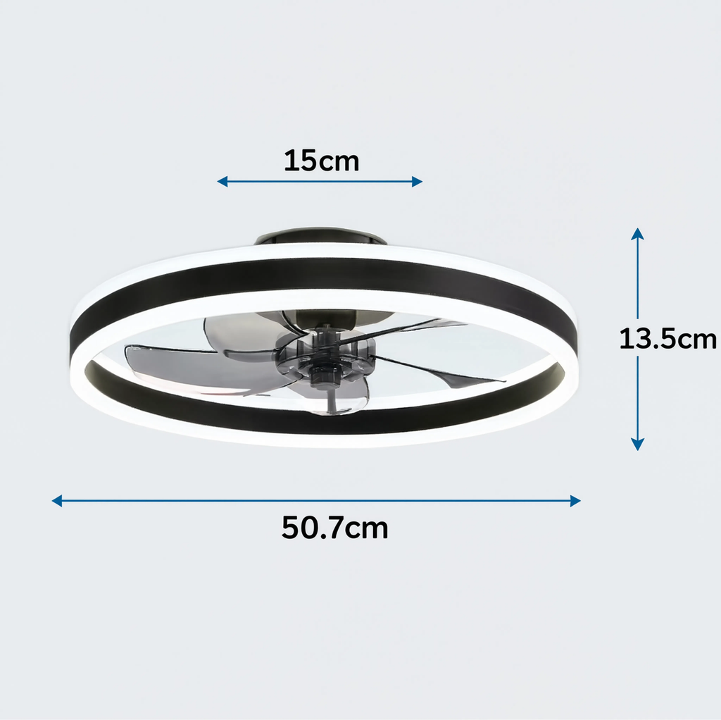 Ivo Inteligentna Lampa Sufitowa LED z Wentylatorem | 6 Prędkości, Przyciemnianie, Pilot, Aplikacja 2