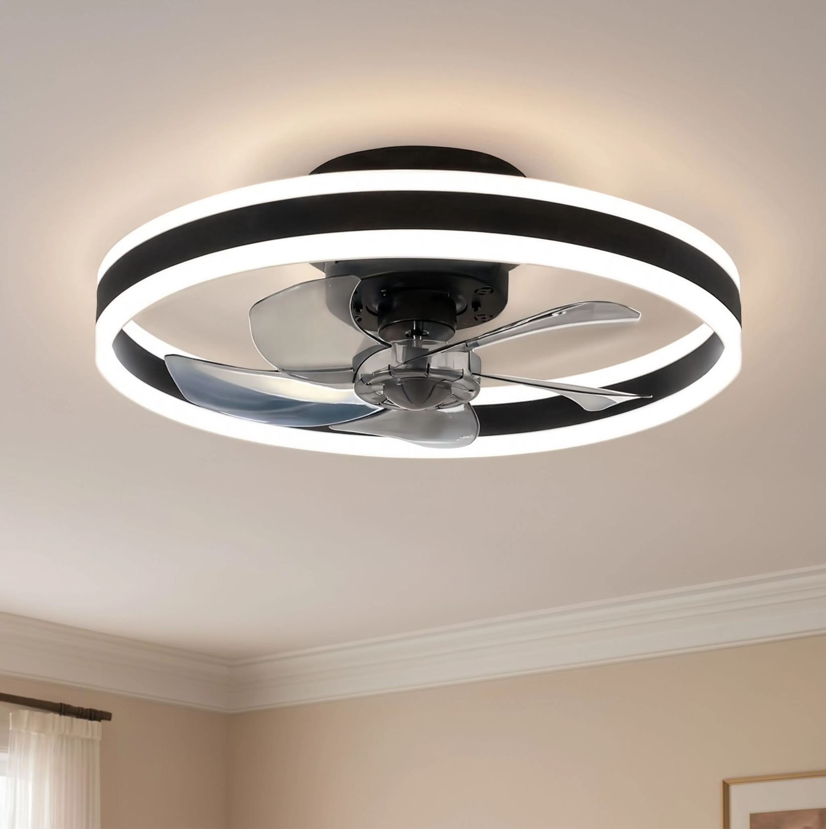 Ivo Inteligentna Lampa Sufitowa LED z Wentylatorem | 6 Prędkości, Przyciemnianie, Pilot, Aplikacja 4