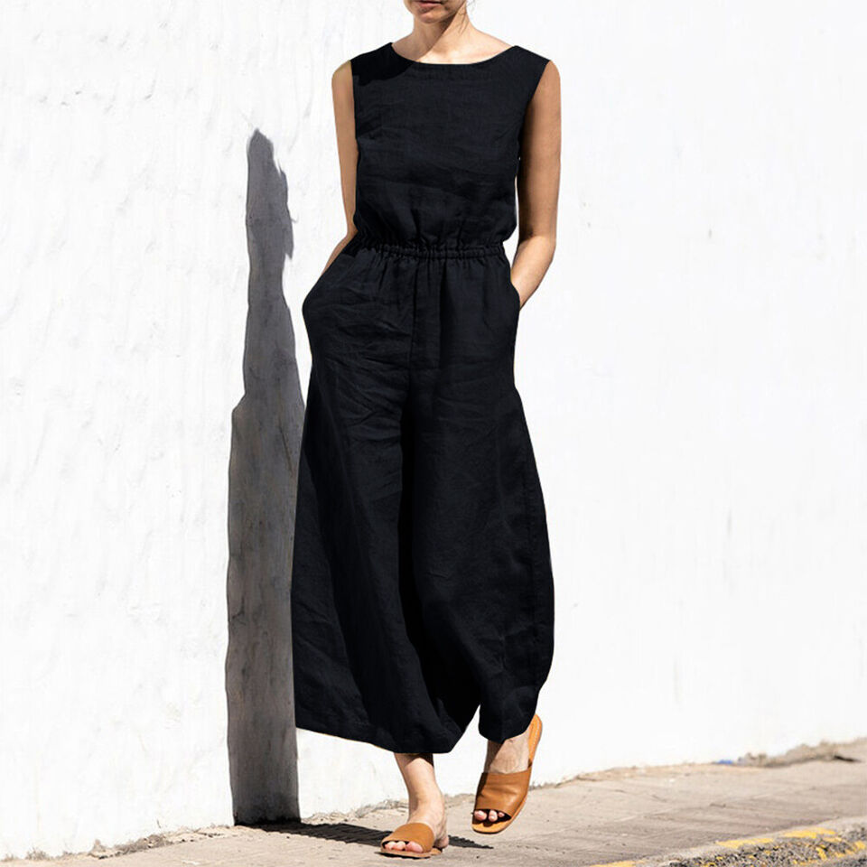Iza Women's Jumpsuit | Bawełna i Len, Elegancki 0