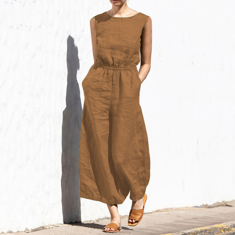Iza Women's Jumpsuit | Bawełna i Len, Elegancki 2