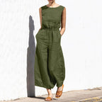 Iza Women's Jumpsuit | Bawełna i Len, Elegancki 4