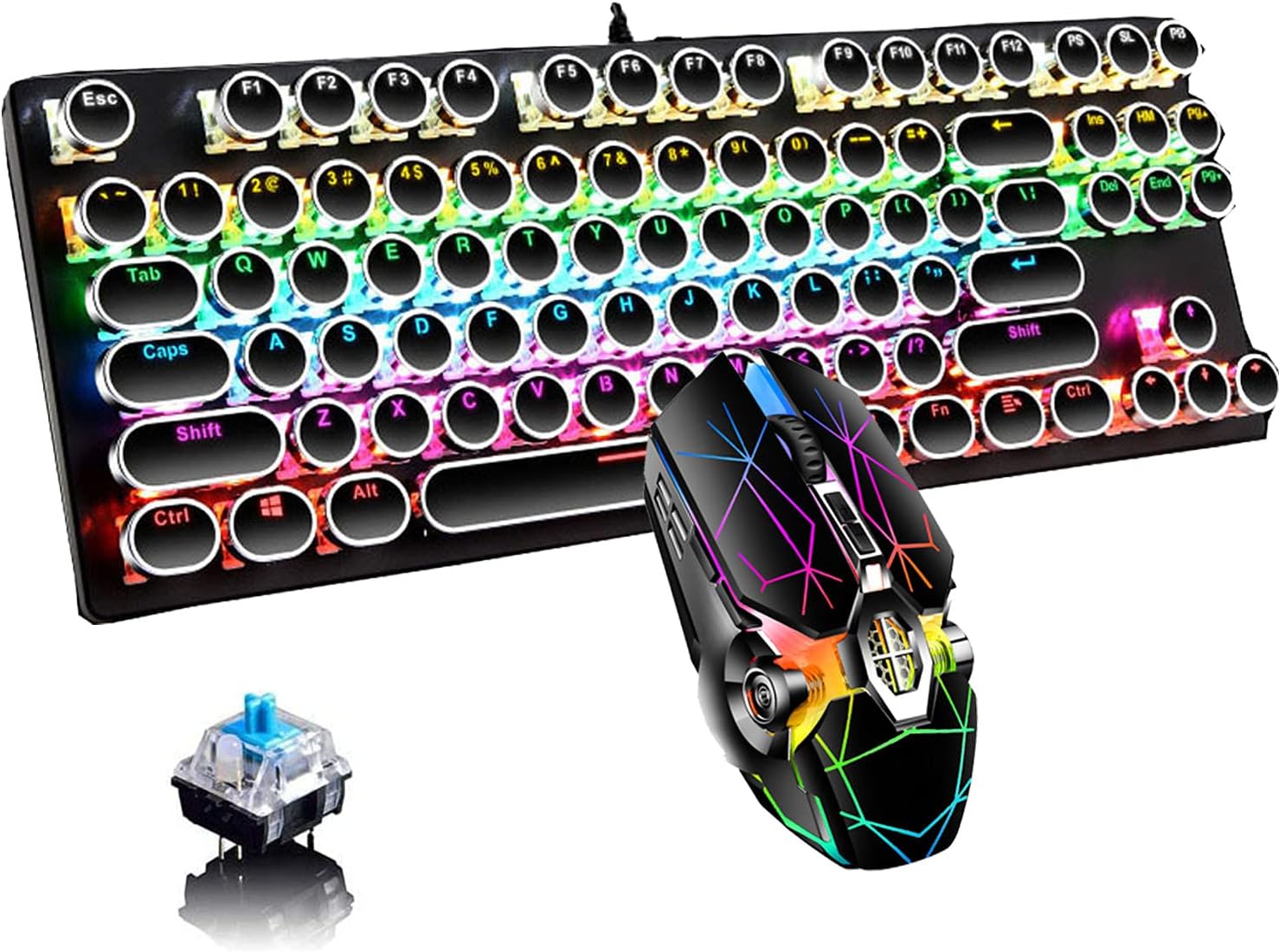 Kamil Klawiatura Gamingowa Mechaniczna | 87 Klawiszy, Niebieskie Switchy, RGB 10