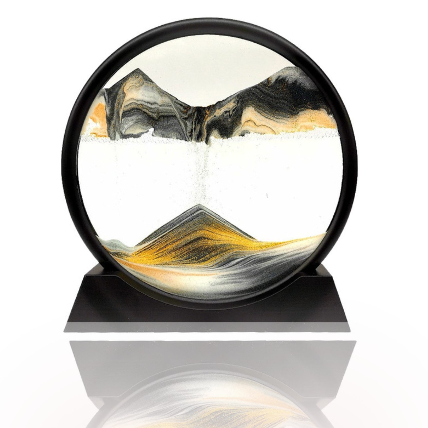 Kleo 3D Sand Timer | Relaksująca Dekoracja Wnętrz, Szkło i Piasek 3
