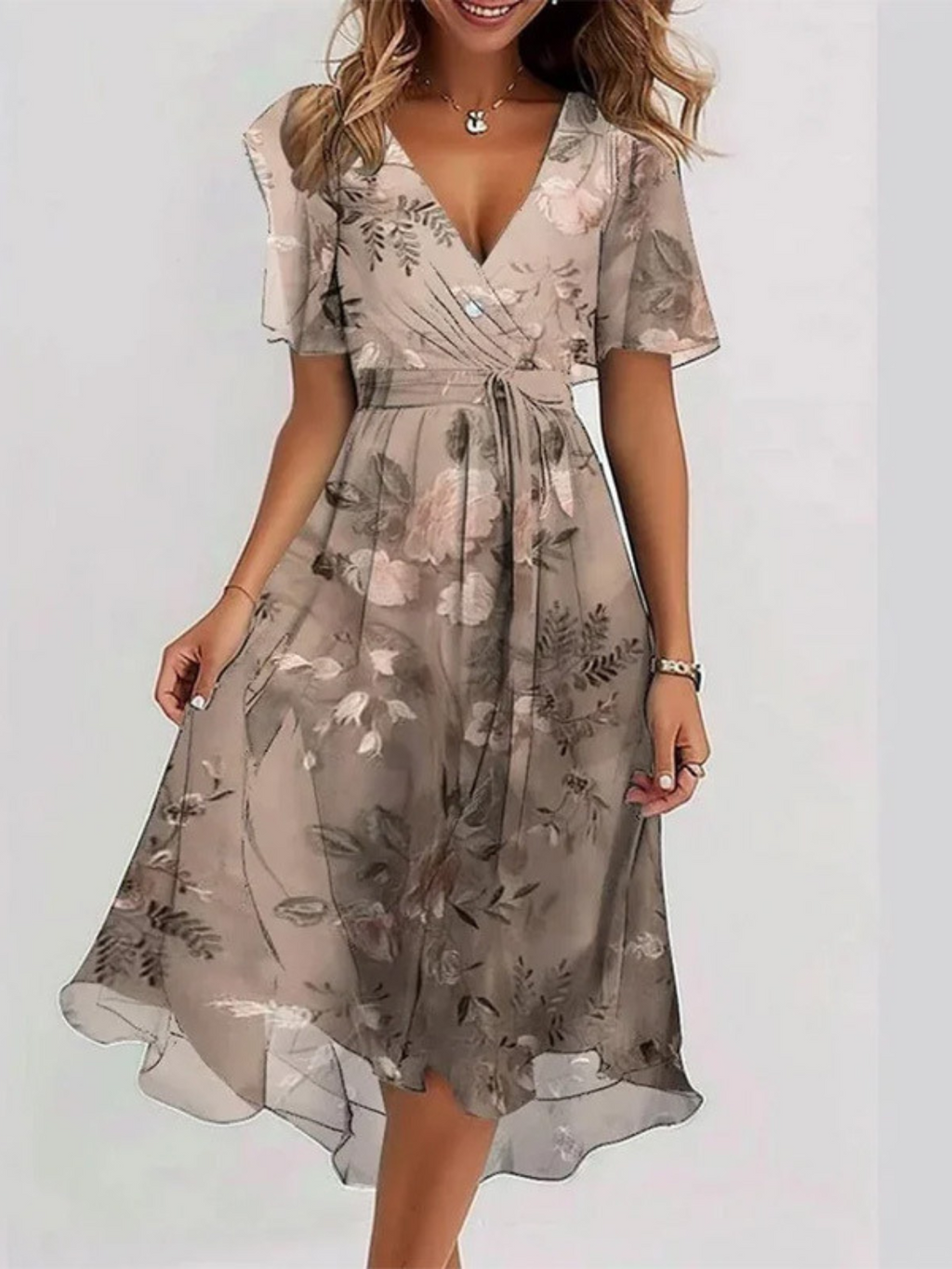 Kobieca Letnia Sukienka | Boho-Chic z Osłoną Brzucha 0