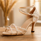 Kobiece Buty Taneczne | Satyna z Kryształami, Eleganckie 0