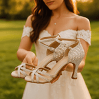 Kobiece Buty Taneczne | Satyna z Kryształami, Eleganckie 1