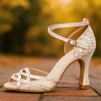 Kobiece Buty Taneczne | Satyna z Kryształami, Eleganckie 3
