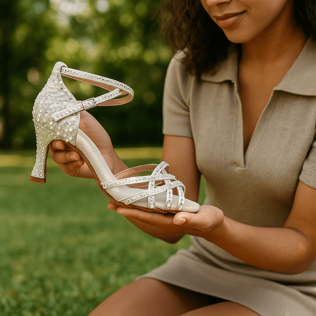 Kobiece Buty Taneczne | Satyna z Kryształami, Eleganckie 5