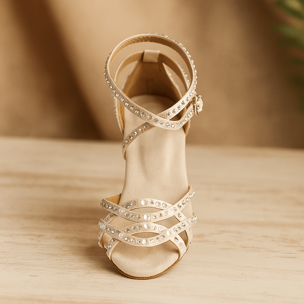 Kobiece Buty Taneczne | Satyna z Kryształami, Eleganckie 7