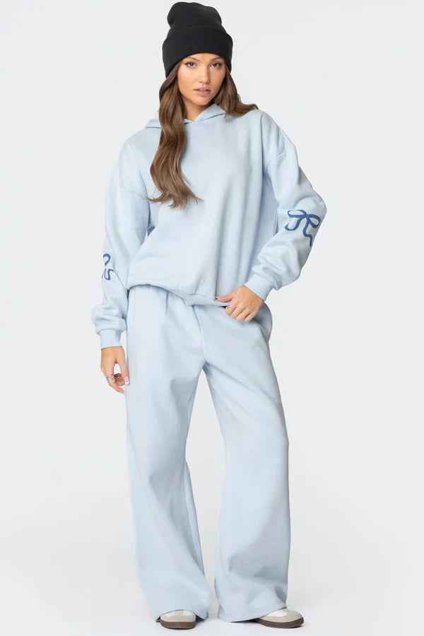 Kobiece Loungewear | Oversize Bluza z Kapturem i Szerokie Spodnie 0