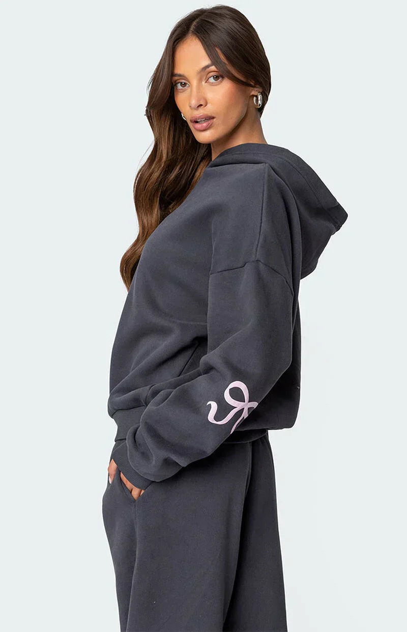 Kobiece Loungewear | Oversize Bluza z Kapturem i Szerokie Spodnie 2