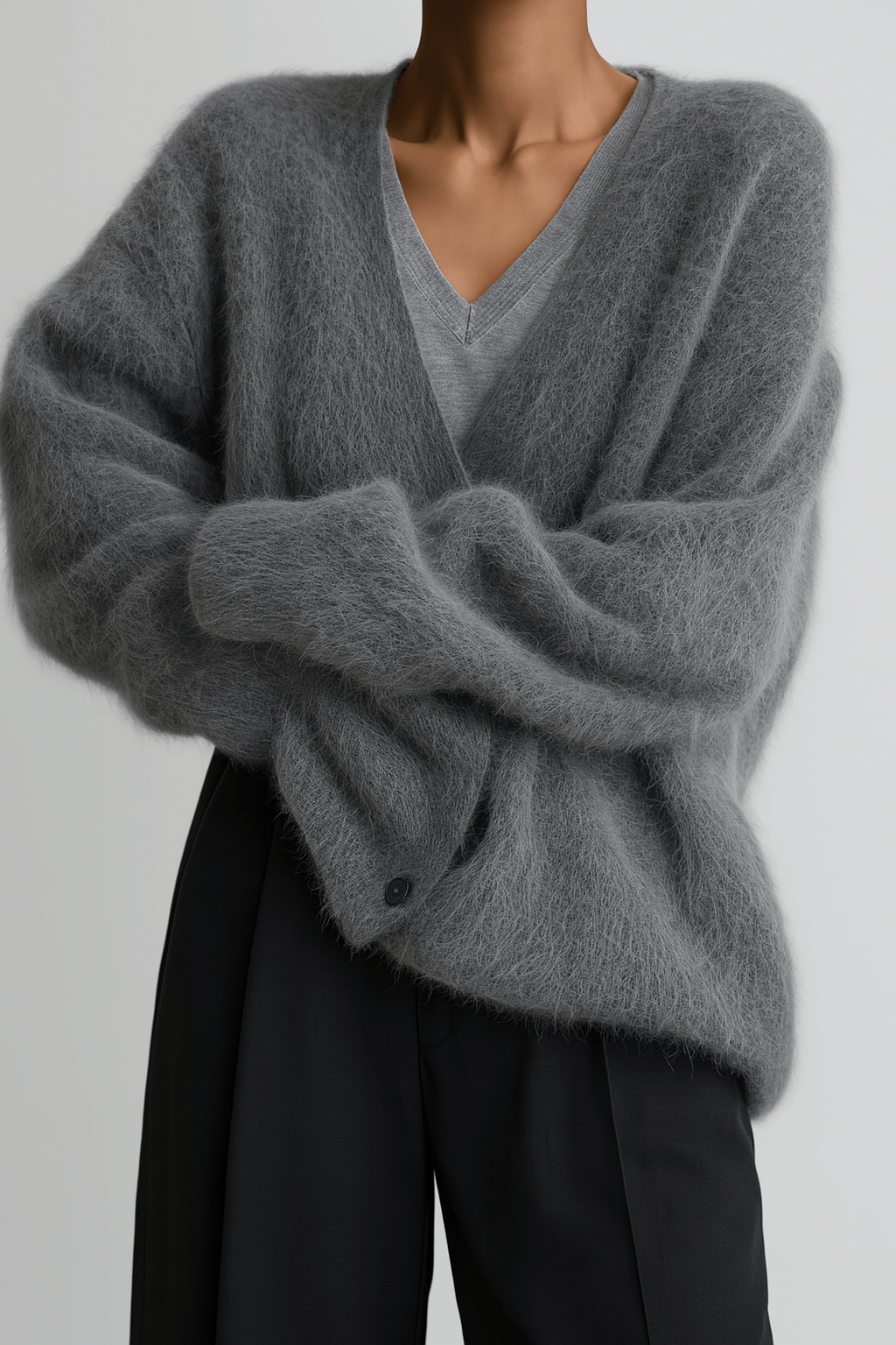 Kobiecy Oversized Kardigan z Miękką Teksturą – Przytulny, Nowoczesny i Casualowy-Cardigan-Moda Perla-Moda Perla