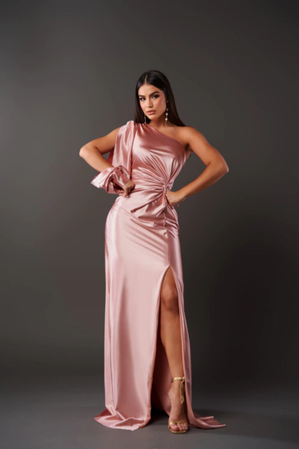 Kobieta Sukienka Maxi | Elegancki Jednoramienny Krój 12