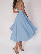 Kobieta Sukienka Midi | Regulowane Ramiączka, Odkryte Plecy 8