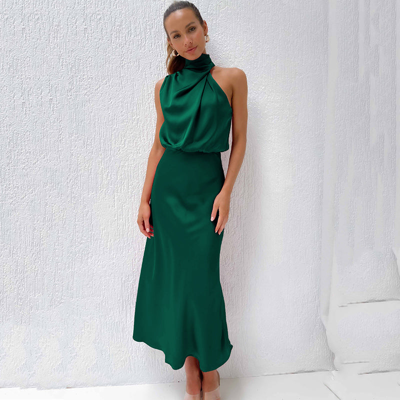 Kobieta Suknia Wieczorowa | Satynowa Halter, Elegancka 12