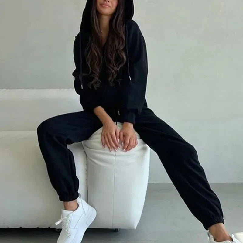 Kobiety Komplet Dresowy | Miękki Casual z Rozpinaną Bluzą 1