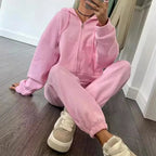 Kobiety Komplet Dresowy | Miękki Casual z Rozpinaną Bluzą 4