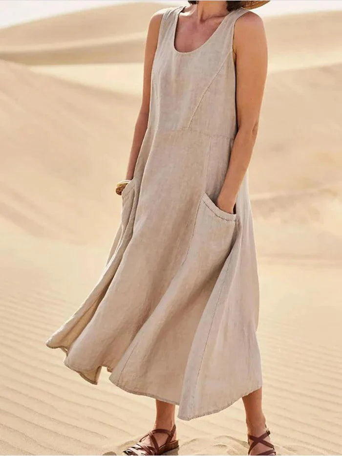 Kobiety Sukienka A-linia | 100% Len, Casual 0