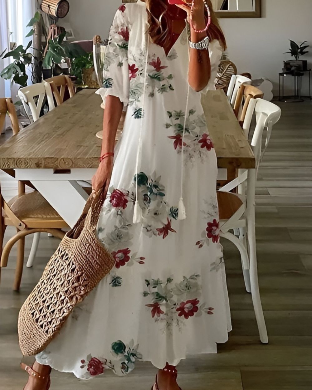 Kobiety Sukienka Boho | Luźny Krój z Frędzlami 7