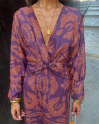 Kobiety Sukienka Maxi | Boho Print, Dekolt w Serek 9