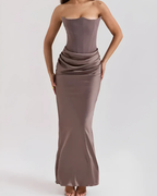 Kobiety Sukienka Maxi | Drapowana Elegancja 0