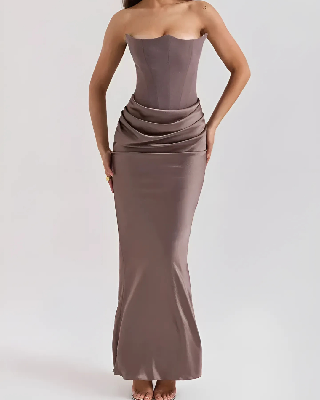 Kobiety Sukienka Maxi | Drapowana Elegancja 0