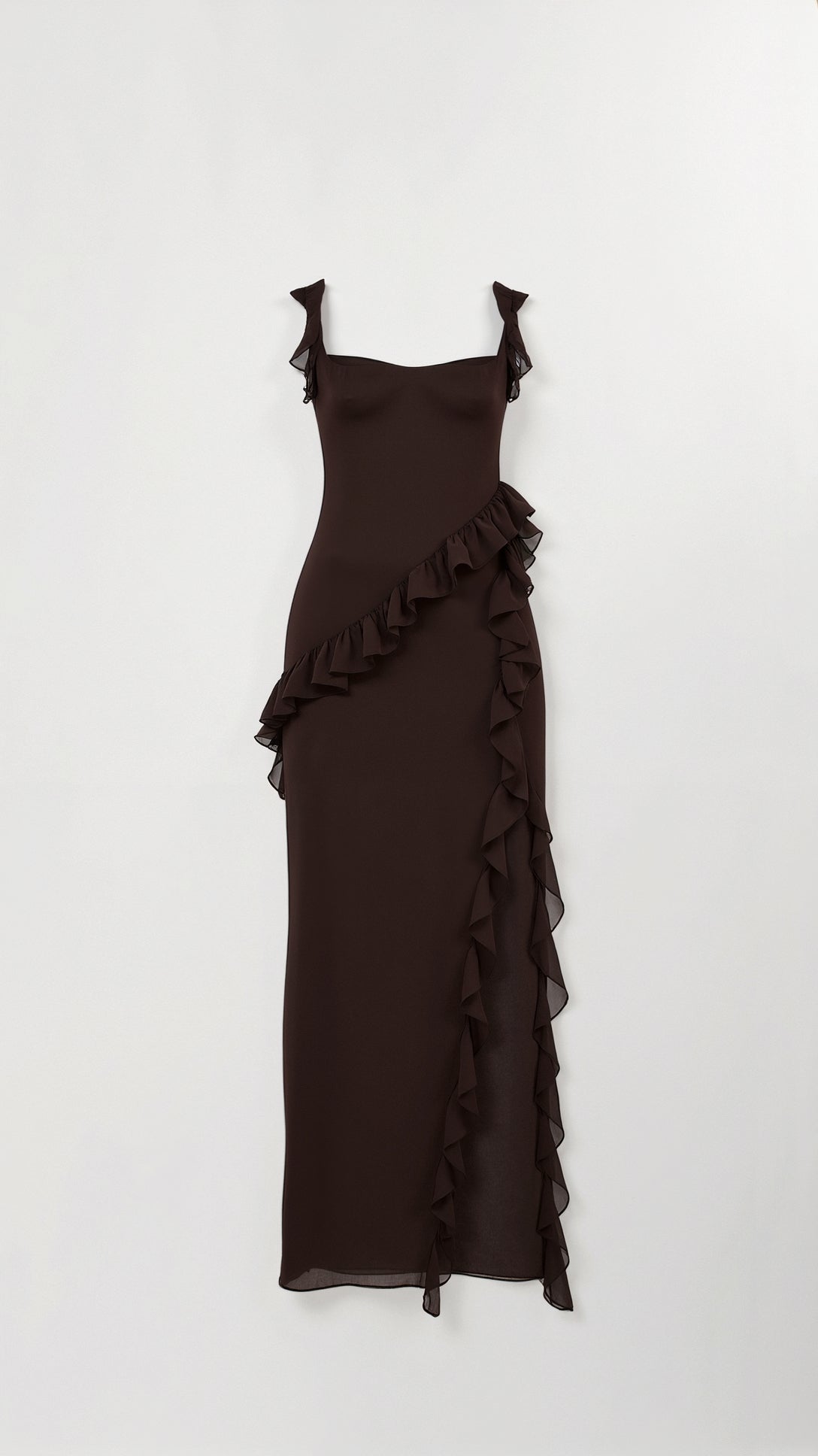 Kobiety Sukienka Maxi | Elegancka Falbankowa z Rozcięciem 4