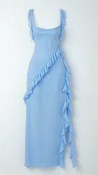Kobiety Sukienka Maxi | Elegancka Falbankowa z Rozcięciem 7