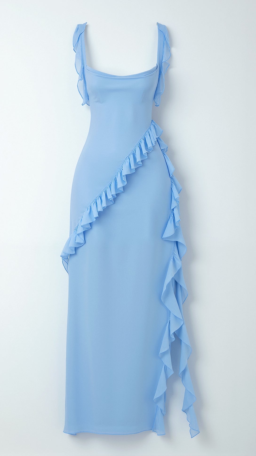 Kobiety Sukienka Maxi | Elegancka Falbankowa z Rozcięciem 7