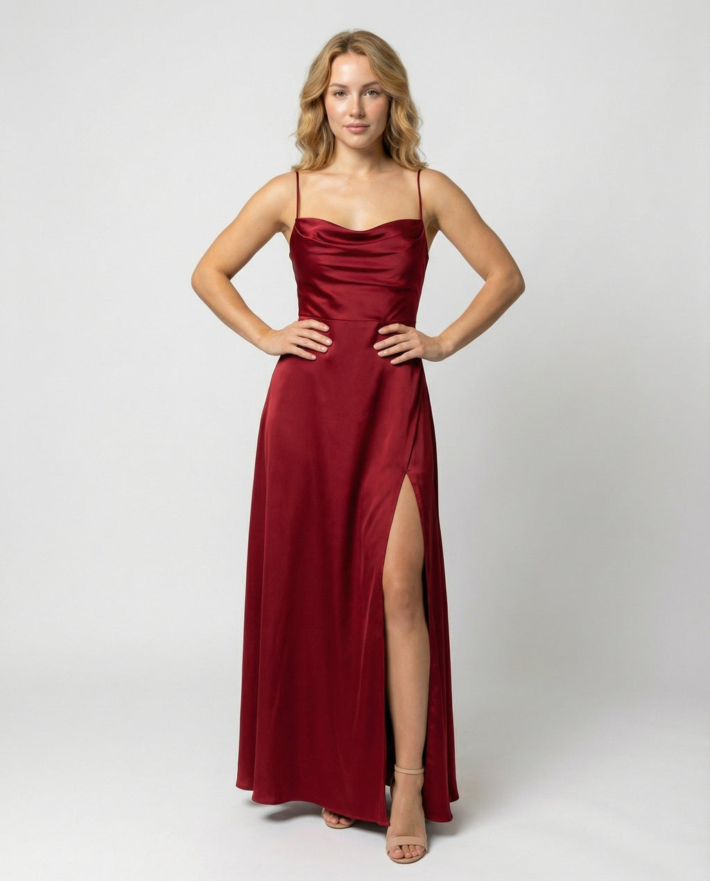 Kobiety Sukienka Maxi | Elegancki Krój z Rozcięciem 0