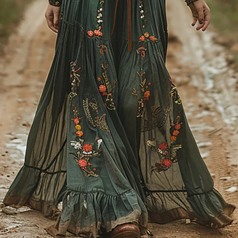 Kobiety Sukienka Maxi | Kwiatowy Nadruk, Boho Styl 2