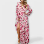 Kobiety Sukienka Maxi | Kwiatowy Wzór, Dekolt V, Letnia Elegancja 6