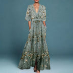 Kobiety Sukienka Maxi | Kwiatowy Wzór, Elegancka 0