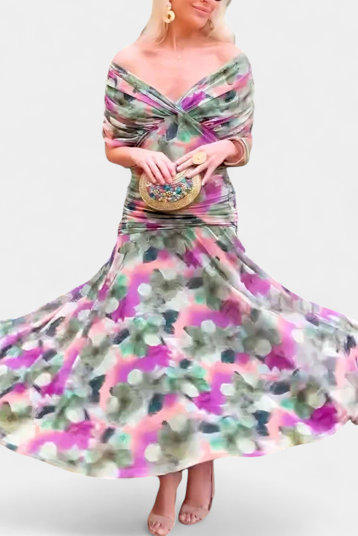 Kobiety Sukienka Maxi | Kwiatowy Wzór, Elegancka 6
