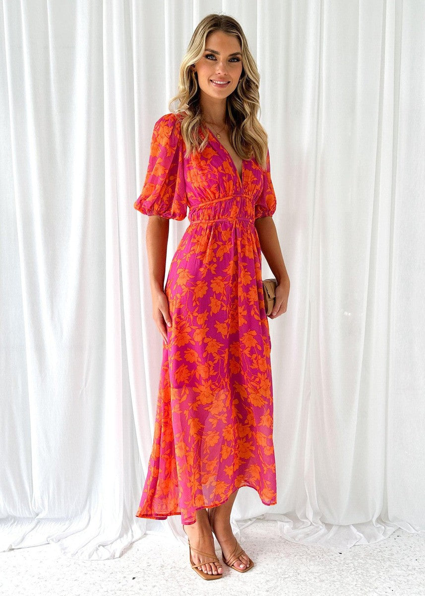 Kobiety Sukienka Maxi | Kwiatowy Wzór, Elegancka na Wesele 2