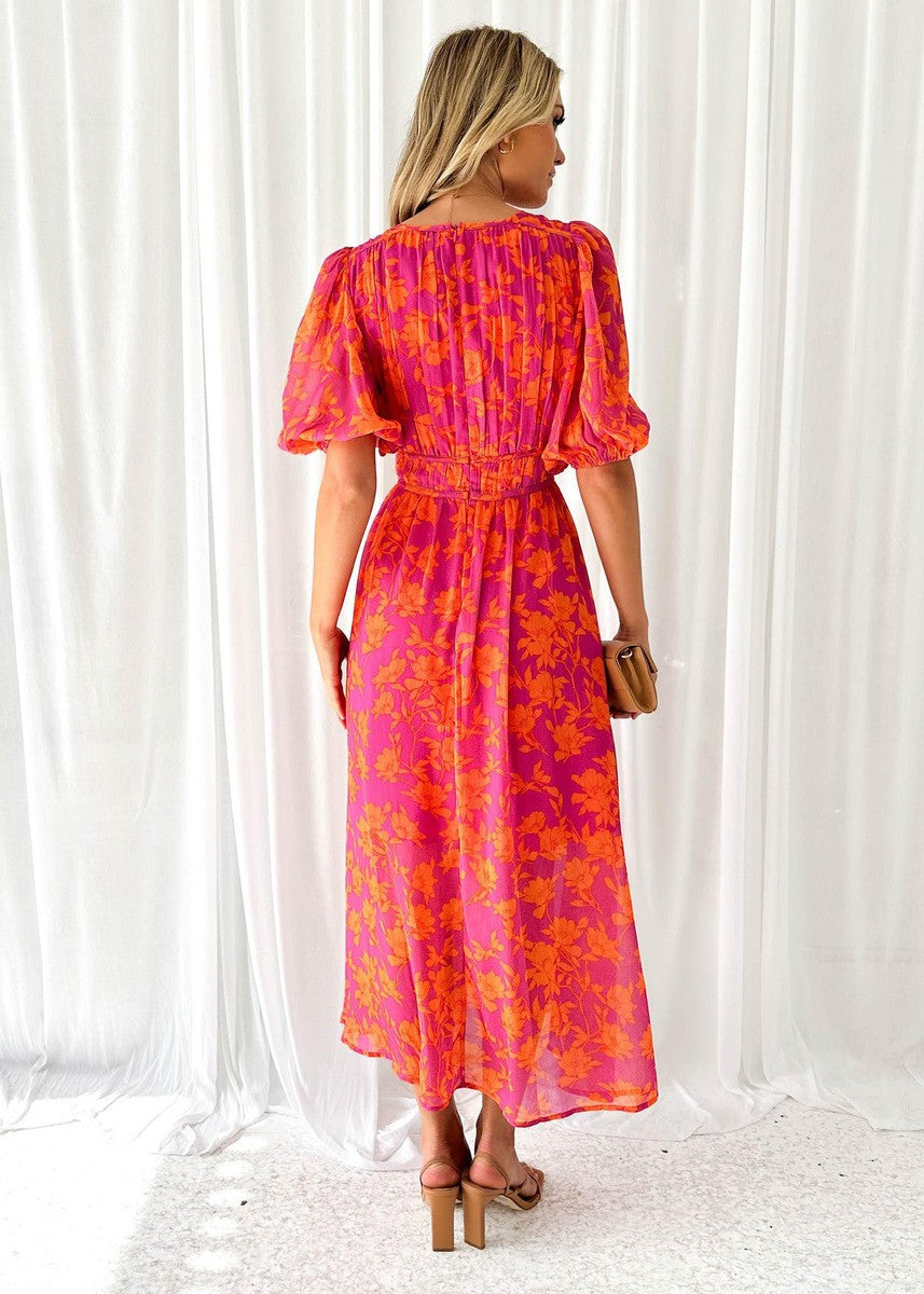 Kobiety Sukienka Maxi | Kwiatowy Wzór, Elegancka na Wesele 3