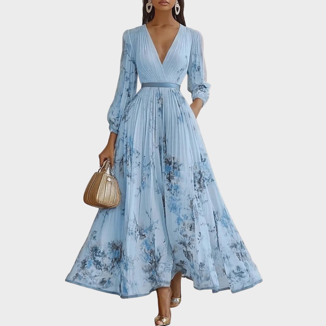 Kobiety Sukienka Maxi | Plisowana z Dekoltem V, Letnia Elegancja 3