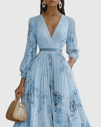 Kobiety Sukienka Maxi | Plisowana z Dekoltem V, Letnia Elegancja 4