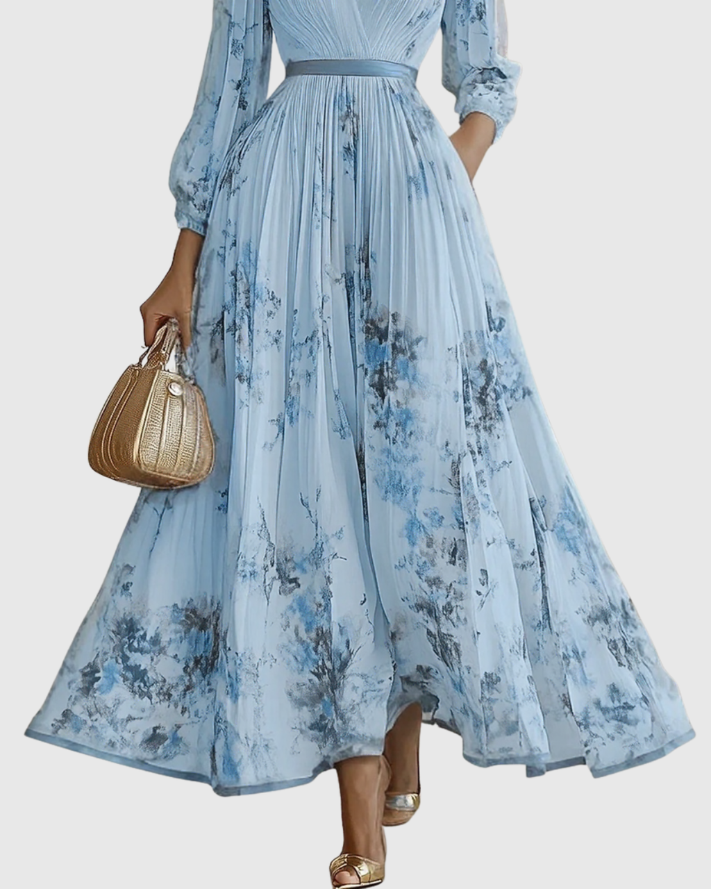 Kobiety Sukienka Maxi | Plisowana z Dekoltem V, Letnia Elegancja 6