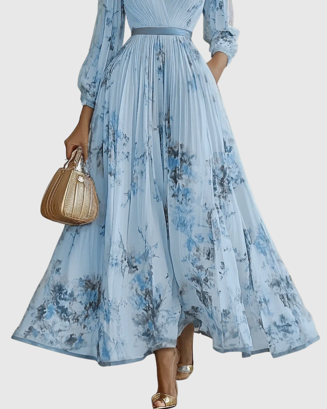 Kobiety Sukienka Maxi | Plisowana z Dekoltem V, Letnia Elegancja 6