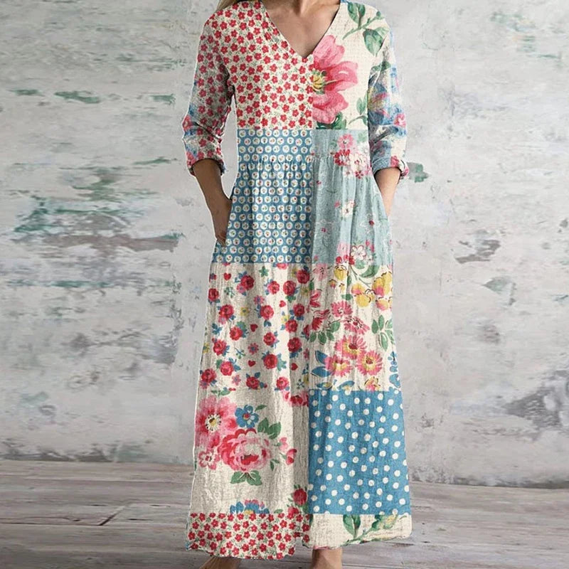 Kobiety Sukienka Maxi | Styl Retro, Kwiatowy Wzór 0