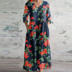 Kobiety Sukienka Maxi | Styl Retro, Kwiatowy Wzór 3