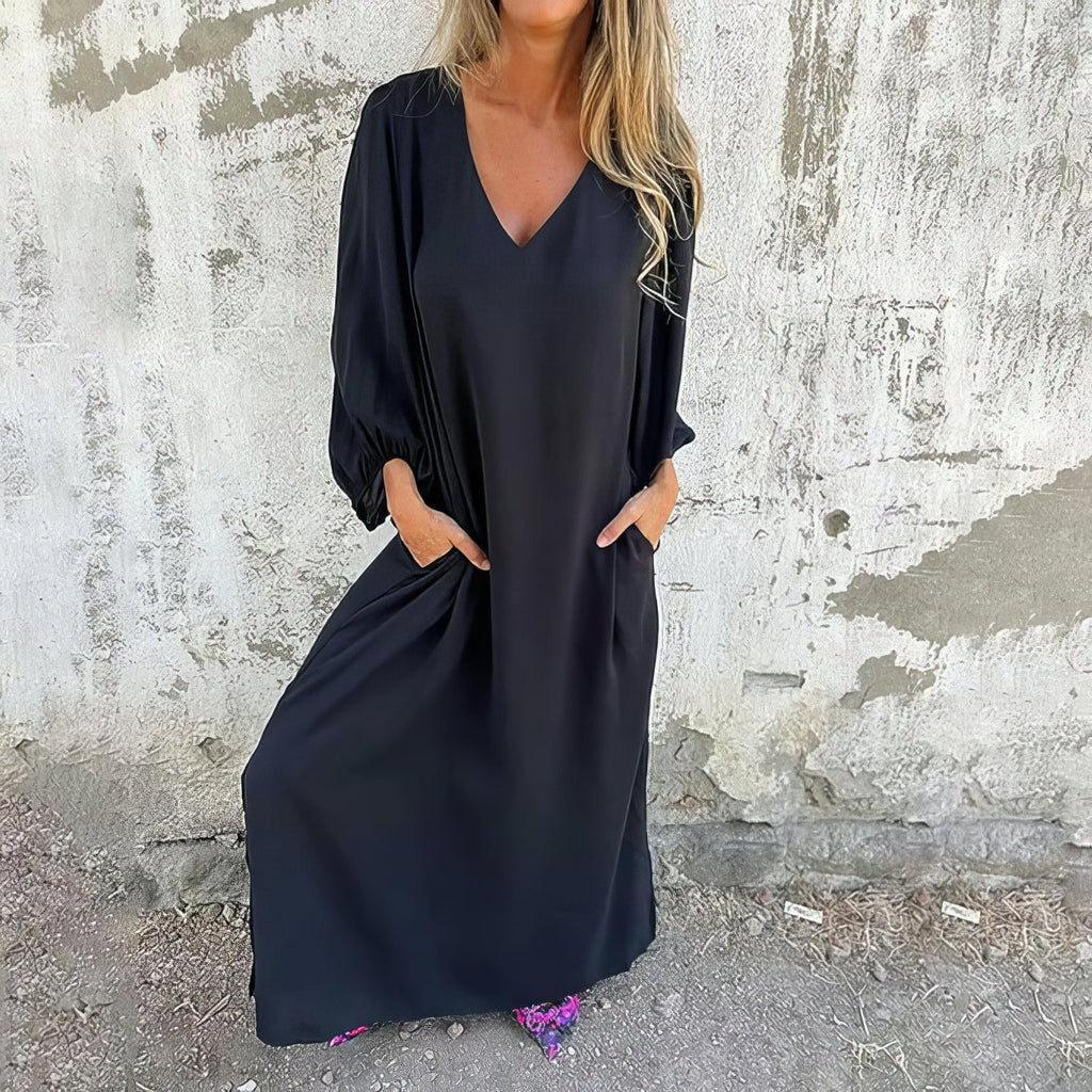 Kobiety Sukienka Maxi | Zwiewny Krój z Kieszeniami 2