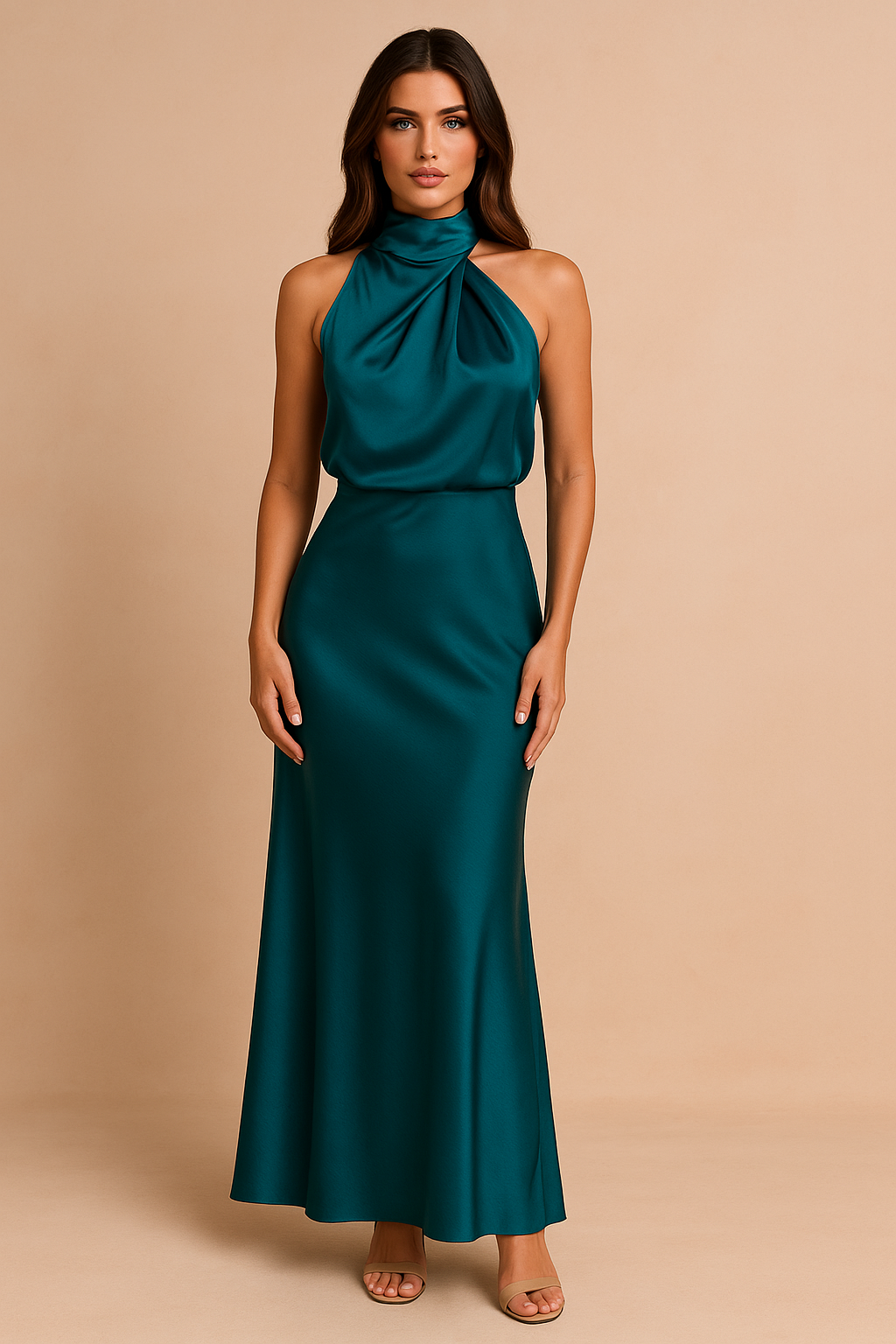 Kobiety Sukienka Midi | Elegancki Drapowany Fason 0