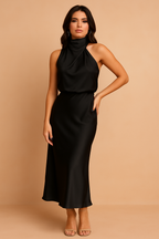 Kobiety Sukienka Midi | Elegancki Drapowany Fason 3