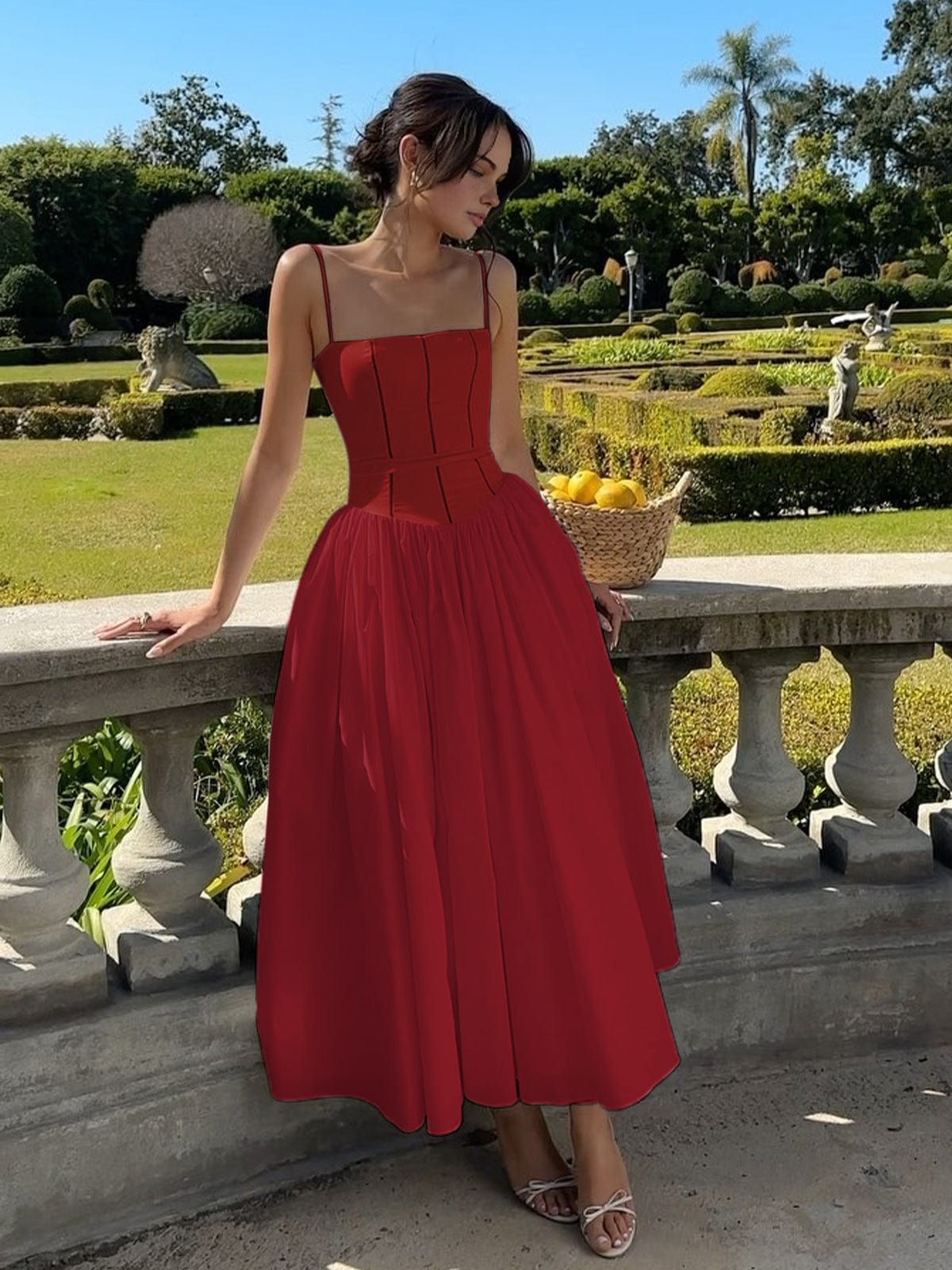 Kobiety Sukienka Midi | Gorsetowa, Elegancka 4