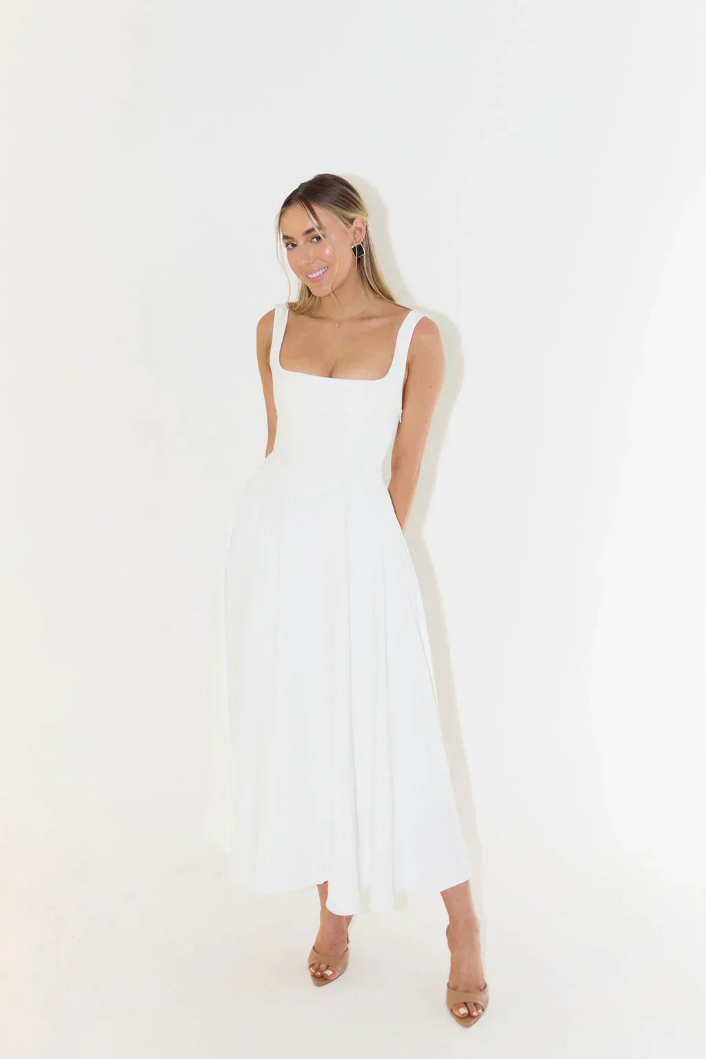 Kobiety Sukienka Midi | Wysoka Talia, Elegancka 6