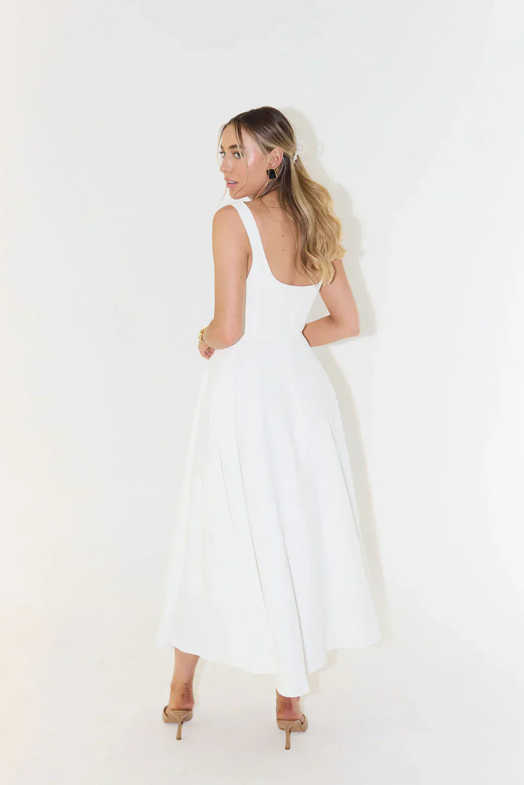 Kobiety Sukienka Midi | Wysoka Talia, Elegancka 7