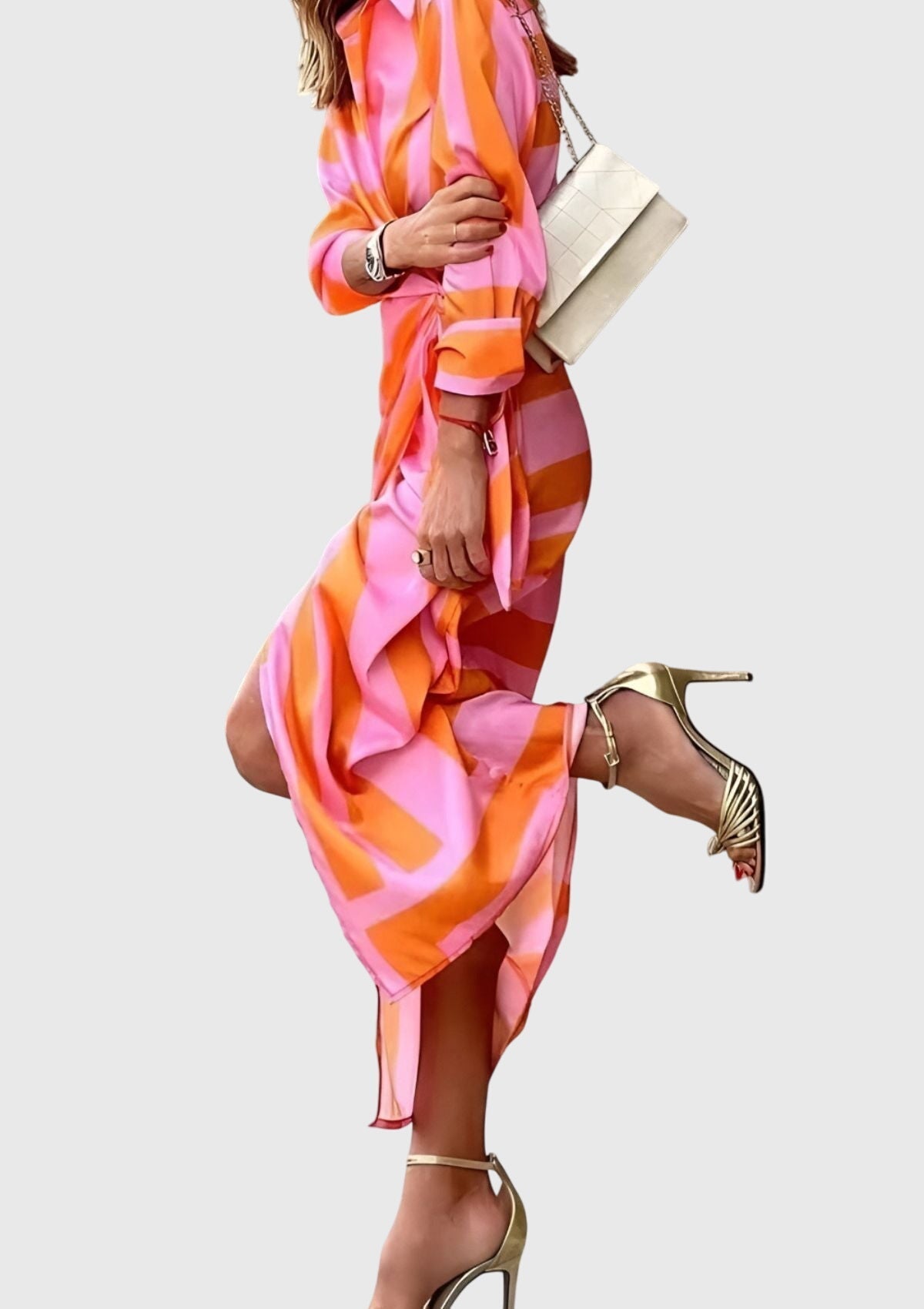 Kobiety Sukienka na Wesele | Elegancka Kopertowa z Nowoczesnym Nadrukiem 7